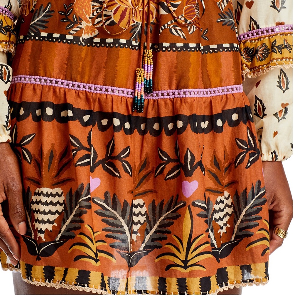 Farm Rio ⭐️NWT⭐️Ainika Ruffled Mini Dress size XS - Picture 10 of 10